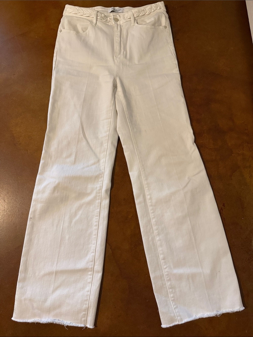 Judy Blue White Braided Waist Jeans